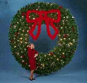 10' Deluxe Garland Building Front Wreath with Bow