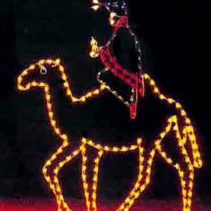 10' Red Wise Man With Camel Holiday Light Display