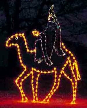 10 FOOT SILHOUETTE WISE MAN with CAMEL (BLUE ROBE)