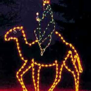 10' Green Wise Man With Camel Holiday Light Display