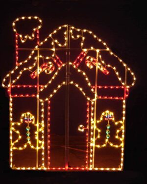 10' Gingerbread House Holiday Light Display