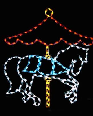 Single Horse Carousel Holiday Display