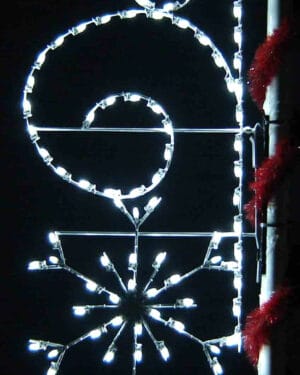 3' Silhouette Snowflake With Scroll Holiday Light Display