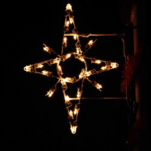 3' Silhouette Star Snowflake Holiday Light Display