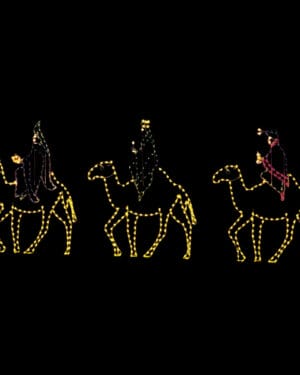 10' Wise Men Scene With Camels Holiday Light Display
