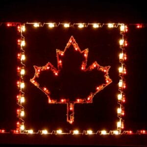 3' Canadian Flag Holiday Light Display