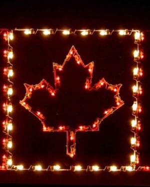 3' Canadian Flag Holiday Light Display