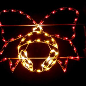 3.5' Silhouette Jingle Bell With Bow Holiday Light Display