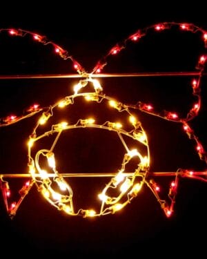 3.5' Silhouette Jingle Bell With Bow Holiday Light Display