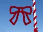4' Economy Garland Bow Pole Mount Holiday Light Display