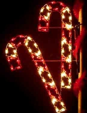 4' Silhouette Double Candy Canes Holiday Light Display