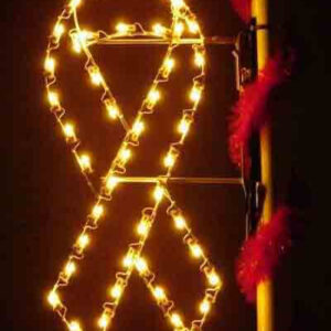 4' Silhouette Yellow Ribbon Pole Mount Holiday Light Display