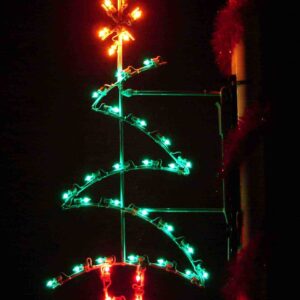 4' Zig Zag Christmas Tree Pole Mount Holiday Light Display
