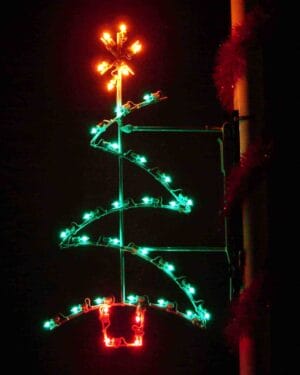 4' Zig Zag Christmas Tree Pole Mount Holiday Light Display
