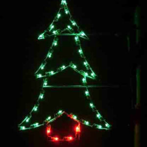 4' Christmas Tree Pole Mount Holiday Light Display