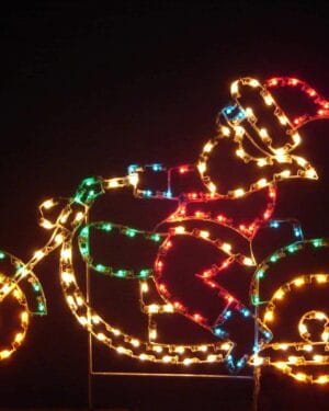 SANTA RIDING MOTORCYCLE