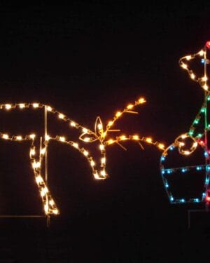 5' Elf Feeding Deer Holiday Light Display