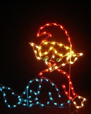 5' Elf Sitting Holiday Light Display