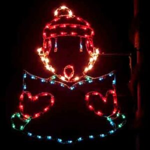 5' Boy Caroler With Book Pole Mount Holiday Light Display