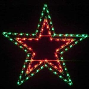 5' Silhouette Double Star Holiday Light Display