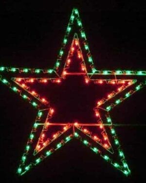 5' Silhouette Double Star Holiday Light Display
