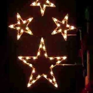 5' Silhouette Four Star Cluster Holiday Light Display