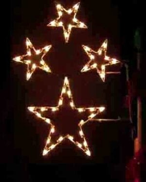 5' Silhouette Four Star Cluster Holiday Light Display
