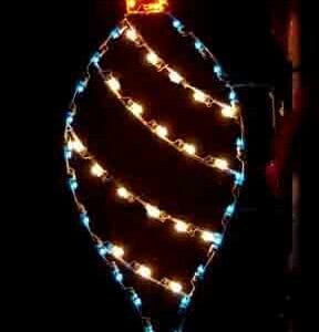 5' Silhouette Teardrop Ornament Holiday Light Display
