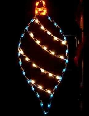 5' Silhouette Teardrop Ornament Holiday Light Display