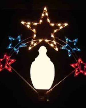 5' Five Star Lamppost Holiday Light Display