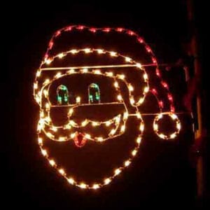 5' Santa Face Pole Mount Holiday Light Display