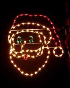 5' Santa Face Pole Mount Holiday Light Display