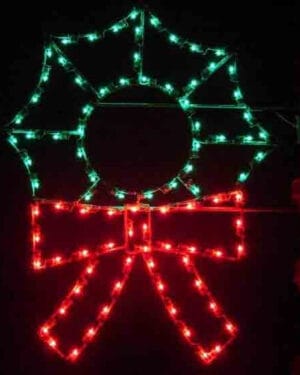 5' Silhouette Abstract Wreath Holiday Light Display