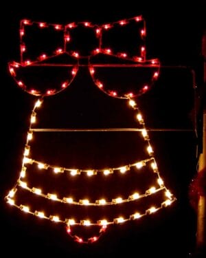 5' Silhouette Bell With Bow Holiday Light Display