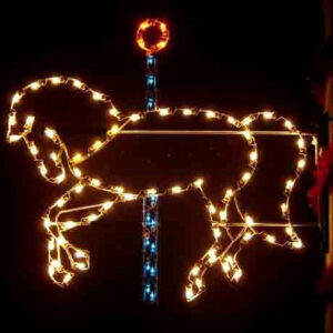 5' Carousel Horse Pole Mount Holiday Light Display