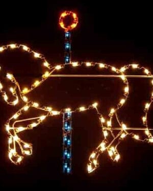 5' Carousel Horse Pole Mount Holiday Light Display