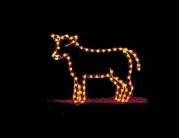 5' Cow Holiday Light Display
