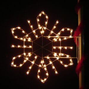 6' Flower Snowflake Pole Mount Holiday Light Display