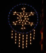 5' Silhouette Icicle Wreath Pole Mount Holiday Light Display