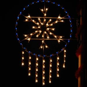 5' Silhouette Icicle Wreath Pole Mount Holiday Light Display