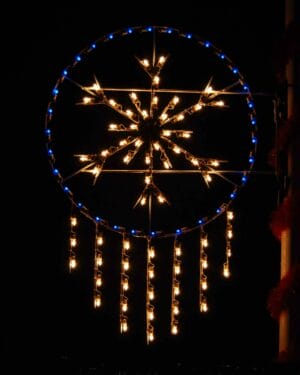 5' Silhouette Icicle Wreath Pole Mount Holiday Light Display