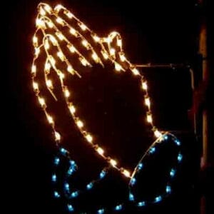 5' Silhouette Praying Hands Pole Mount Holiday Light Display