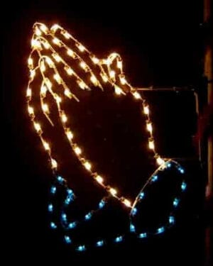 5' Silhouette Praying Hands Pole Mount Holiday Light Display