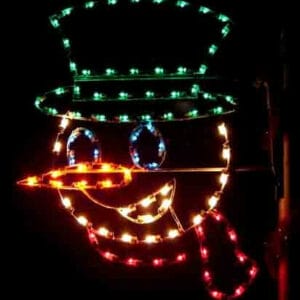 5' Silhouette Snow Man Face Pole Mount Holiday Light Display