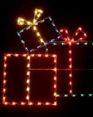 5' Silhouette Triple Packages Holiday Light Display