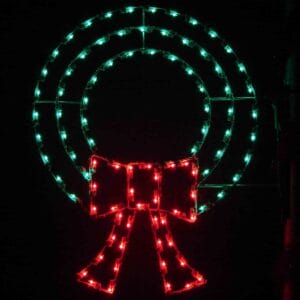 5' Silhouette Wreath Holiday Light Display