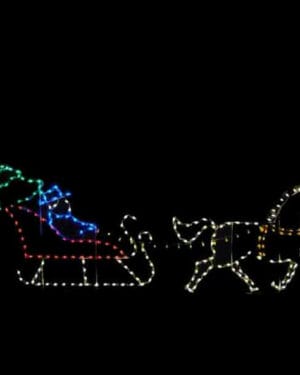 5' Animated Yuletide Horse And Sleigh Holiday Light Display
