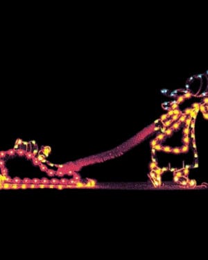 5' Girl With Sled Holiday Light Display