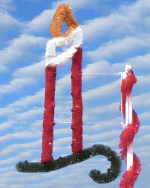 5' Garland Candle Pole Mount Holiday Light Display