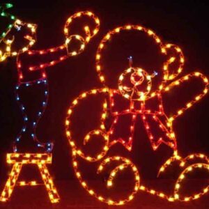 6' Elf Repairing Bear Holiday Light Display